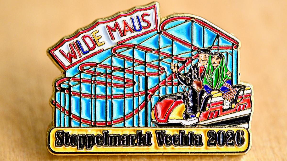 Stoppelmarkt 2026 sticker shows landmark for festival in Vechta