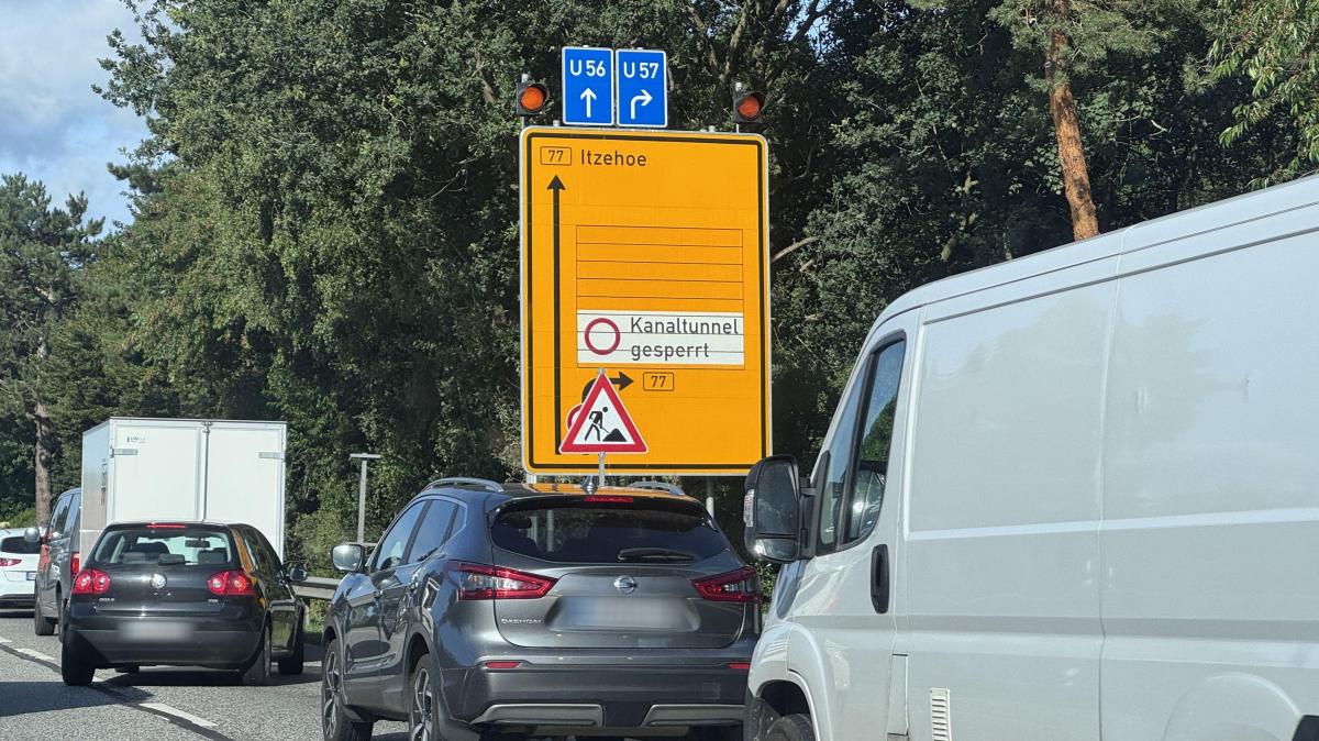 Kanaltunnel Rendsburg und B202: Bei Sperrung fehlt eine LED-Tafel