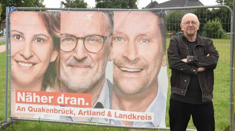 Unbekannte haben an zwei dieser Wahlbanner der SPD Quakenbrück das Porträt von Bob Giddens fein säuberlich herausgetrennt und mitgenommen. Das wundert nicht nur den SPD-Vorsitzenden in der Burgmannstadt.